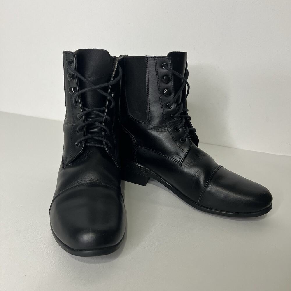 Oldwest Women’s Size 7 Narrow Black Paddock Lace-Up Leather Boots Western Arena - Picture 4 of 8